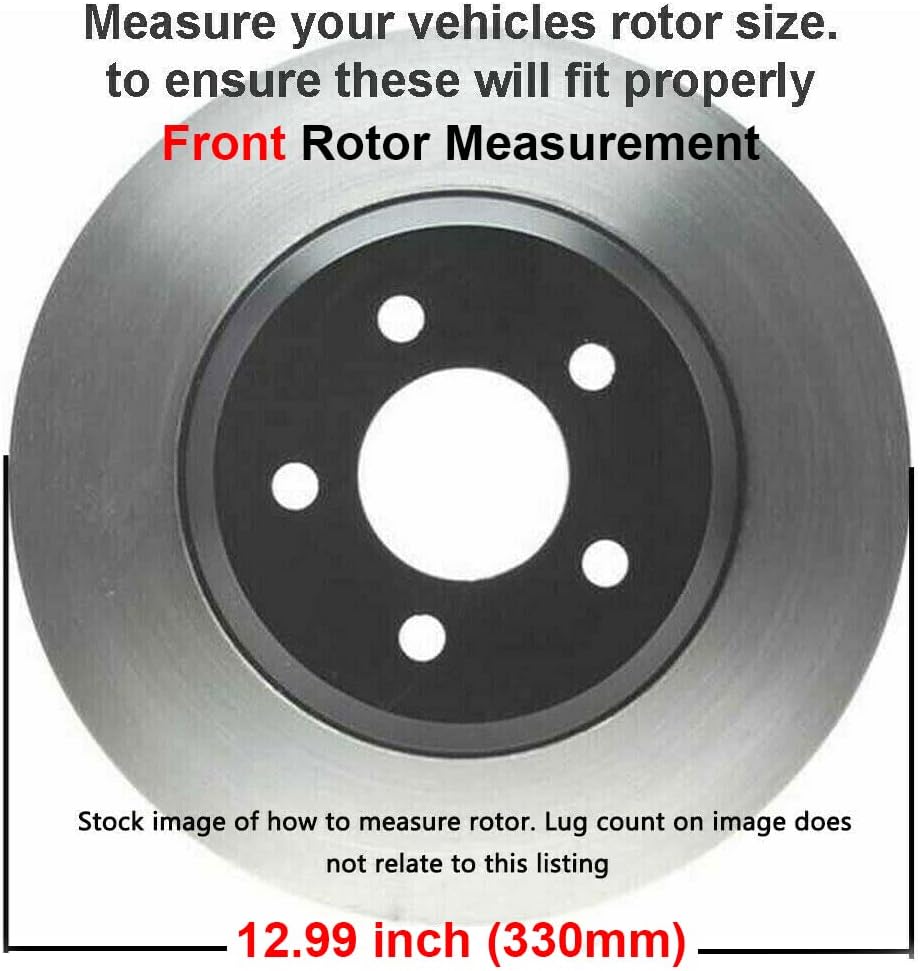 Detroit Axle - Brake Kit for GMC Chevy Silverado Sierra Suburban 1500 Yukon Escalade Tahoe Drilled Slotted Brakes Rotors Ceramic Brake Pads Replacement : 12.99' inch Front and 13.58' inch Rear Rotor