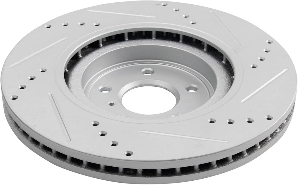 TRQ Performance Front Brake Pad and Rotor Set Ceramic Coated Compatible with 08-13 Infiniti G37 09-13 FX50 11-13 M37 M56 14-19 Q50 Q70 14-15 Q60 15-16 Q70L 2014 QX70 09-20 Nissan 370Z