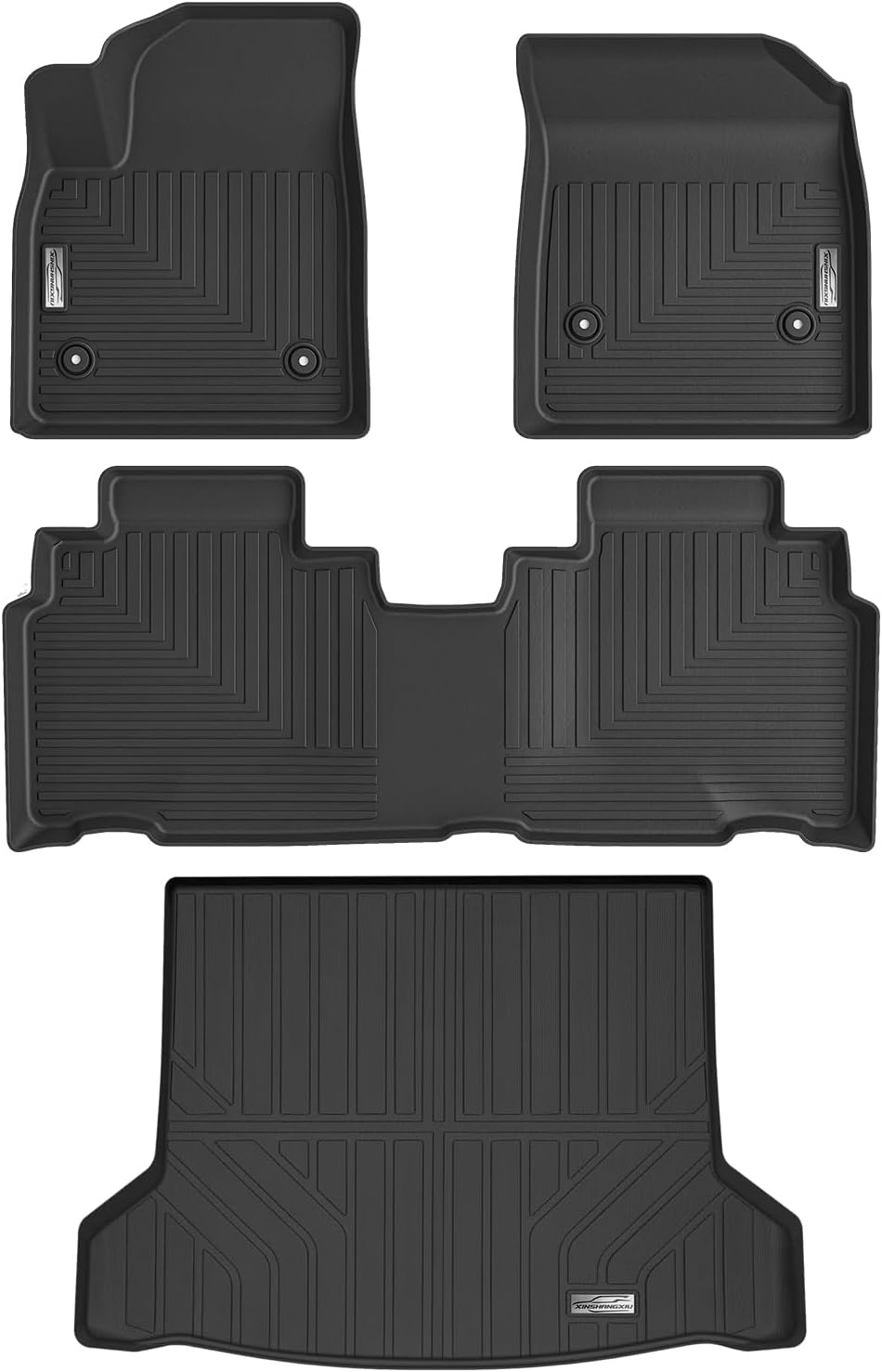 Floor Mats & Cargo Liner for 2023 2024 2025 2026 Cadillac Lyriq,1st 2nd Row with Trunk Mat,TPE All Weather Protection Slush Floor Liner Black