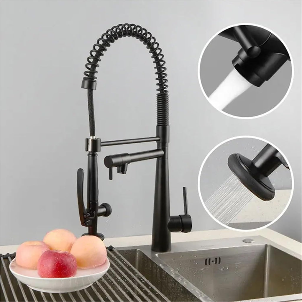 Kitchen Faucet Multifunctional Pull Out 360 Degree Rotating Kitchen Faucet Hot and Cold(Nickel)
