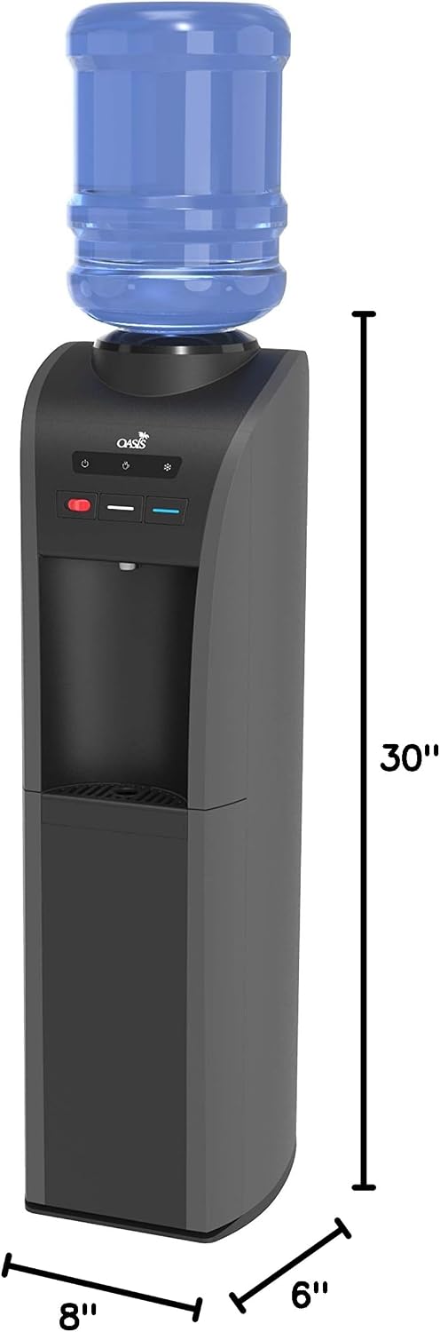 Oasis BPO1SHS BLK w/WTG Atlantis Hot 'N Cold Bottled Water Cooler with WaterGuard System, Black