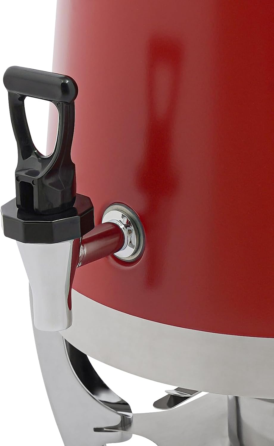 Coffee Urn With Fuel Holder, 3.5 Gallon/13L Stainless Steel Beverage Dispensers for Coffee Tea Hot Water, Hot Drink Dispenser with Stand, Chafer Urn with Spigot for Parties Catering (Red)
