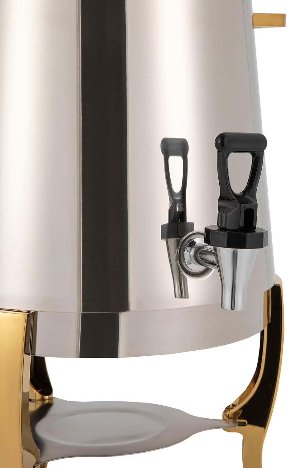 Hot Beverage Dispenser Chafer Urn with Fuel Holder, 13L Stainless Steel Tea Water Coffee Chafer Urn Drinks Dispensers Can with Faucet for Party Buffet Catering, Gold