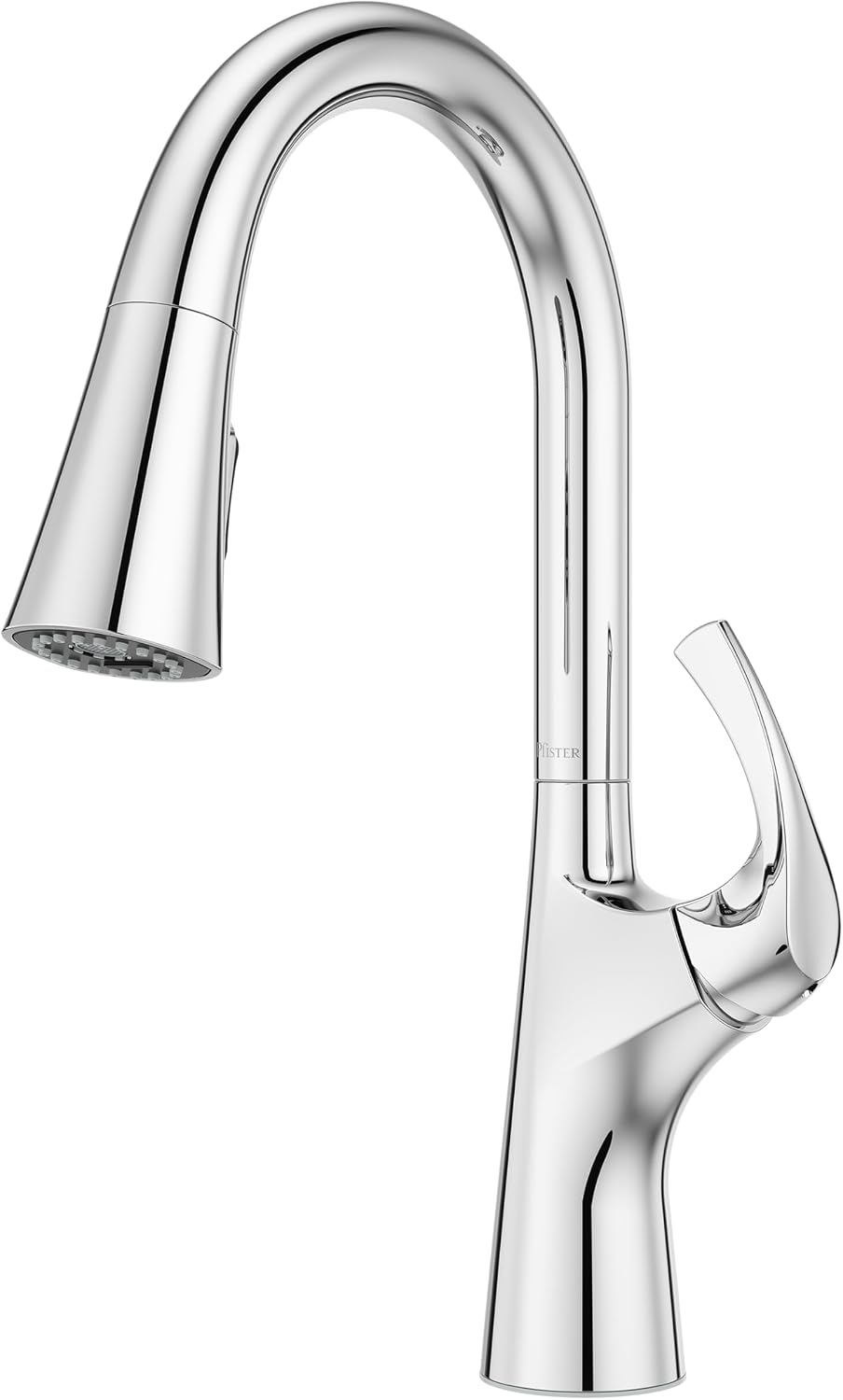 Pfister Talega Pull-Down Kitchen Faucet with Sprayer in Polished Chrome - Single Handle High Arc Kitchen Sink Faucet with 3 Water Settings, 360° Swivel Spout and MagnePfit Docking F5297TEC