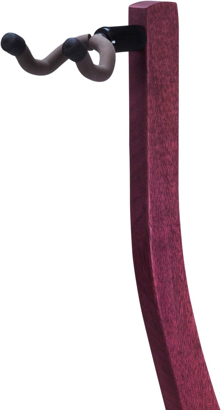 Zither Wooden Guitar Stand - Handcrafted Solid Purple Heart Wood Floor Stands Best for Acoustic, Electric and Classical Guitars, Made in USA