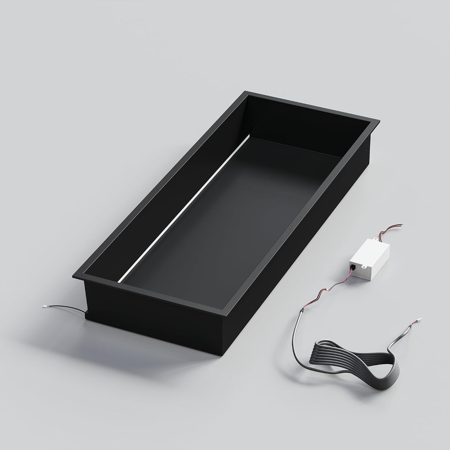 Qeke Stainless Steel Shower Niche 30' X 12', No Tile Needed Wall Niche with Non-Dimmable Led Light, Recessed Shower Niche Lighting for Bathroom Storage Over Mount Installation, Matte Black