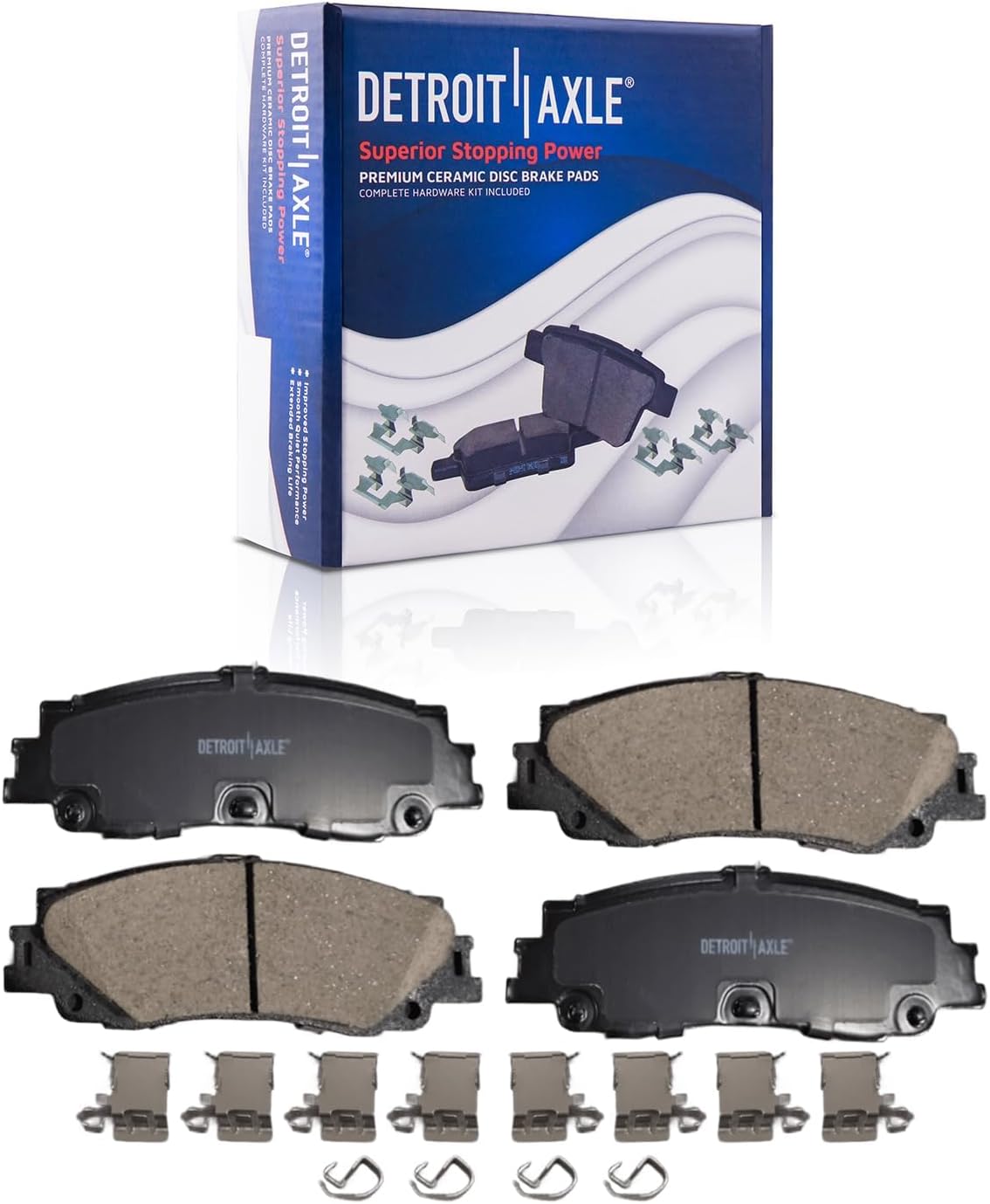 Detroit Axle - 8pc Brake Kit for Toyota Sequoia Tundra Lexus LX600 13.94' inch Front and 13.19' inch Rear Disc Brake Rotors Ceramic Brakes Pads with Hardware Replacement