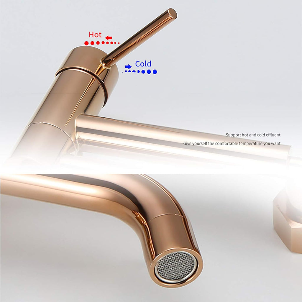 Rose Gold Handheld Bidet Sprayer for Toilet, Brass Bathroom Cloth Diaper Set with Cold and Hot Water, Wall Mounted Kit for Personal Hygiene