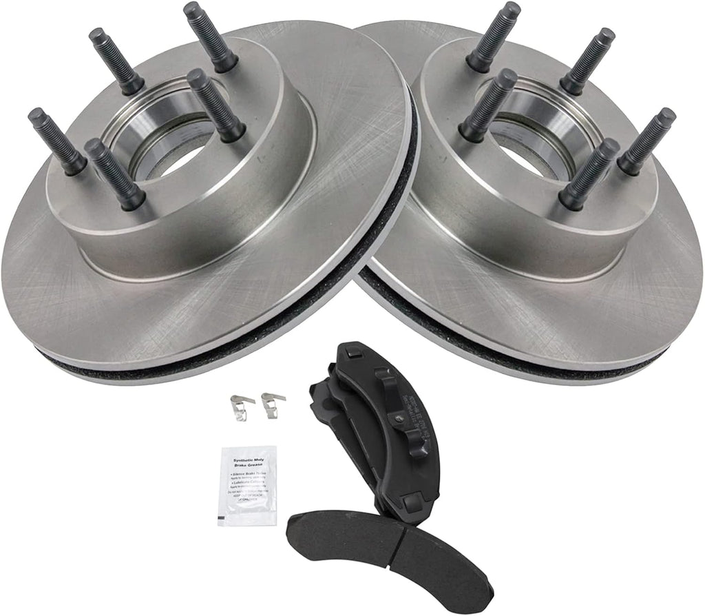 TRQ Front Brake Pad and Rotor Set Semi Metallic Vented Rotors Compatible with 1993-1994 Ford Explorer 1993-1994 Mazda Navajo