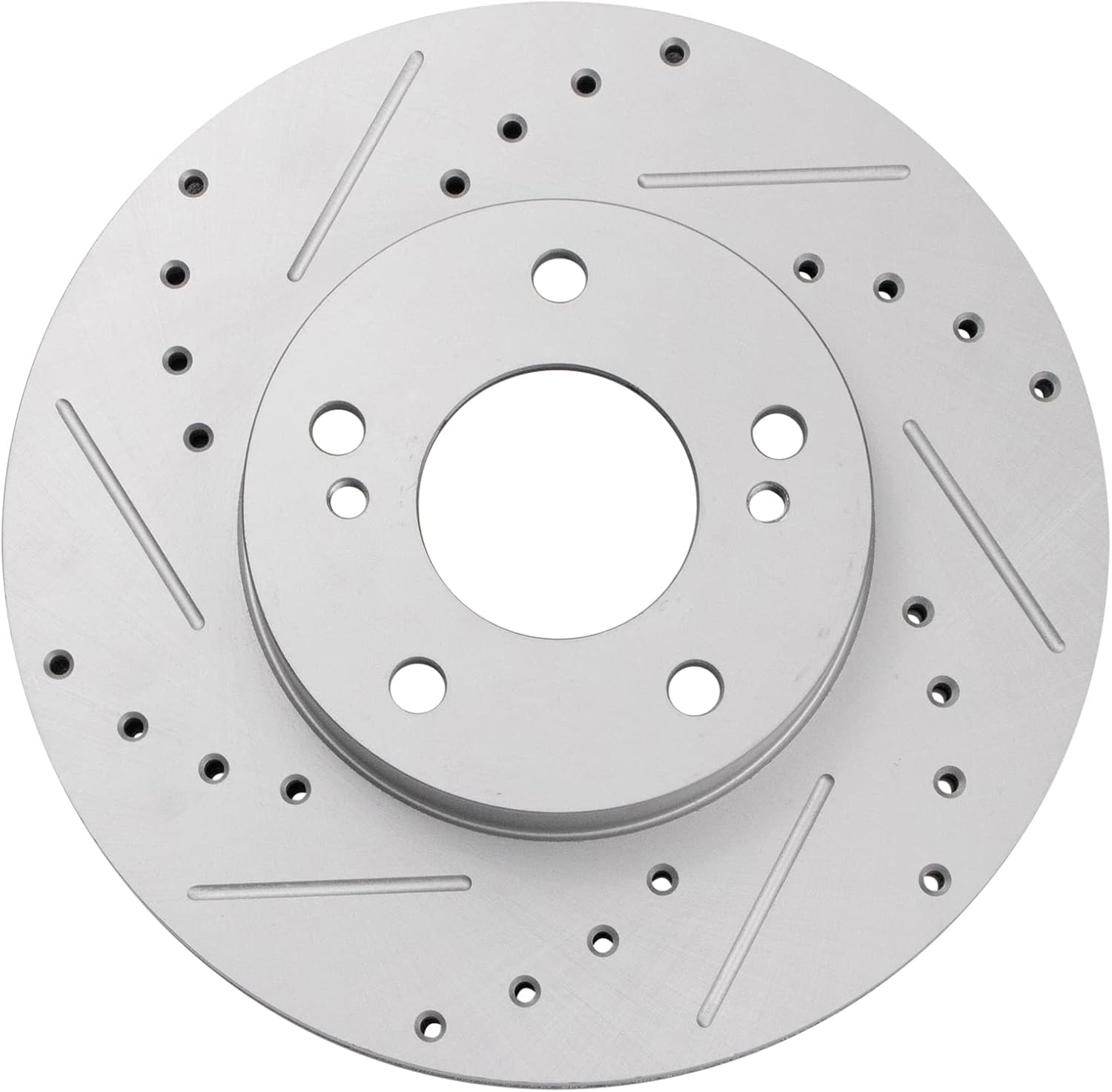 TRQ Performance Front Brake Pad and Rotor Set Ceramic Coated Drilled Slotted Rotors Compatible with 1996-1999 Infiniti I30 1989-1999 Nissan Maxima