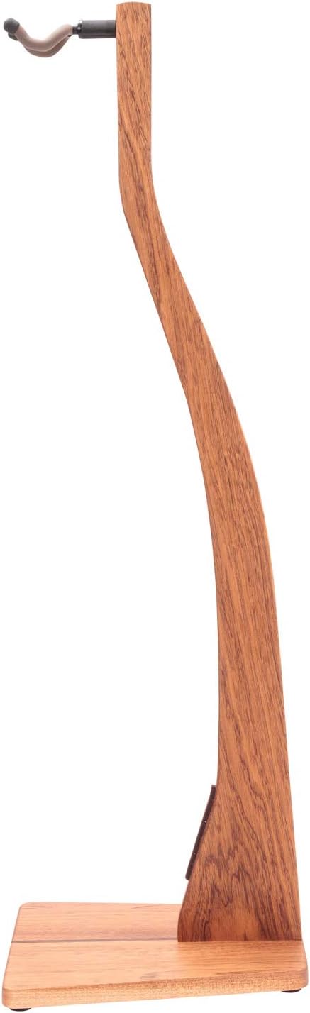 Zither Wooden Bass Guitar Stand - Handcrafted Solid Mahogany Wood Floor Stands Best for Electric Bass Guitars, Made in USA