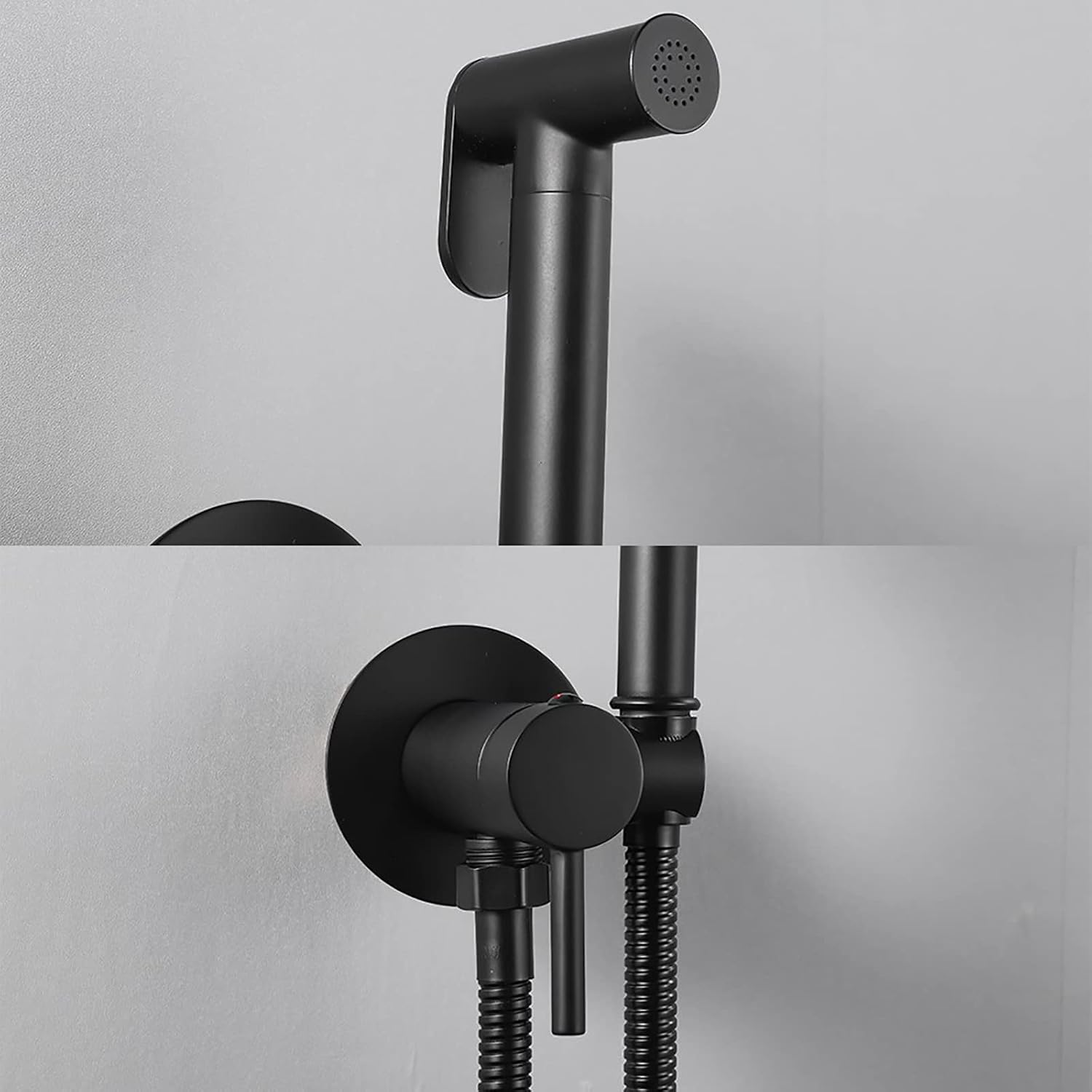 Handheld Bidet Sprayer for Toilet, Baby Cloth Diaper Hot and Cold Water Wall Mounted Brass Kit for Personal Hygiene Cleaning,Chrome(Black)