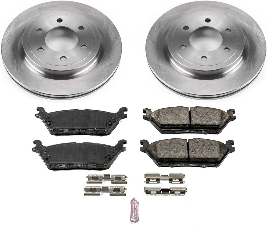 PowerStop Rear Brake Kit for Ford Expedition 2018-21 |F-150 2018-20 |Lincoln Navigator 2018-21 - Z17 Ceramic Brake Pads & Disc Rotors Replacement, KOE8030