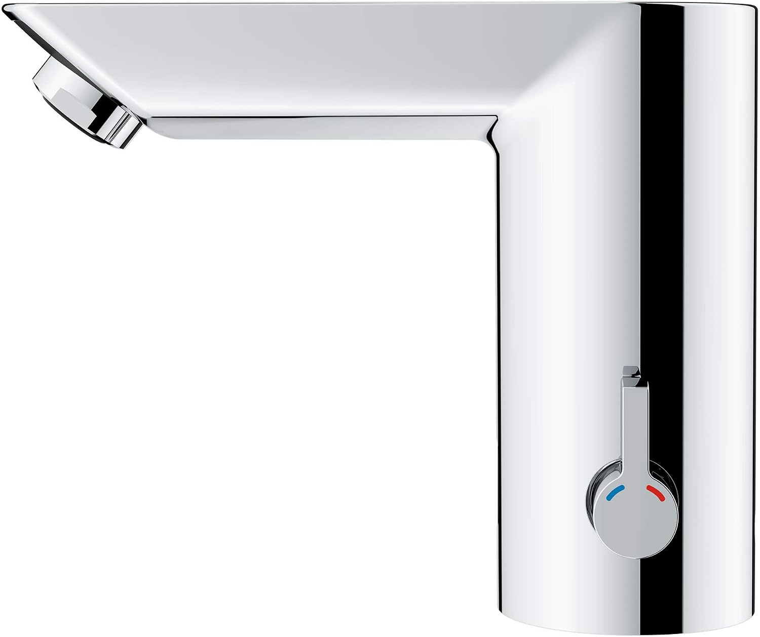 GROHE 36469000 Bau Cosmopolitan E Touchless Electronic Faucet with Temperature Control Lever, AC-Powered, Starlight Chrome
