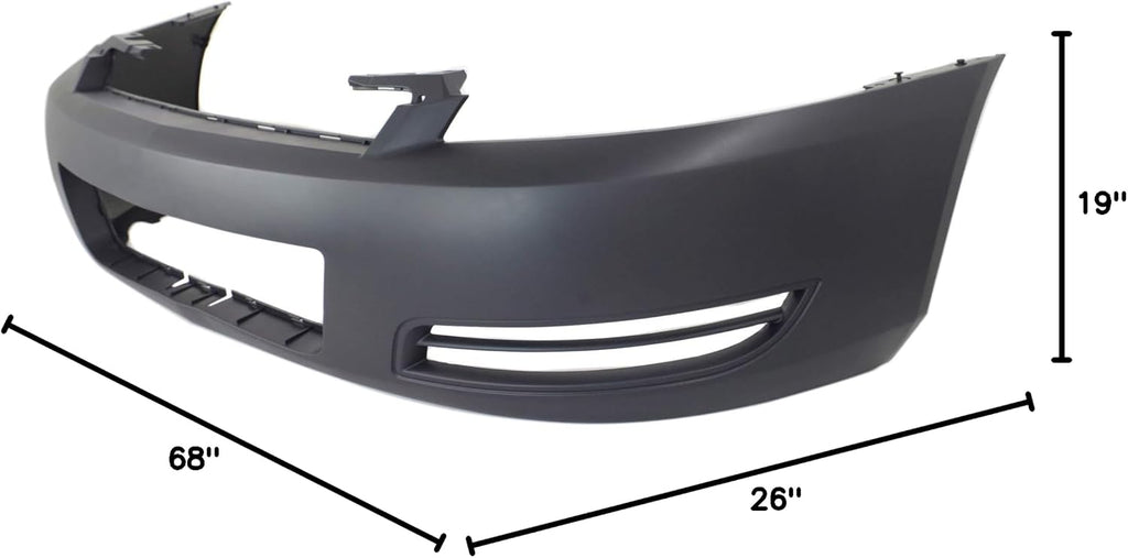 Garage-Pro Front Bumper Cover For 2006-2013 Chevrolet Impala, Fits 2014-2016 Chevrolet Impala Limited, Primed - For LS Model, Without Fog Lights