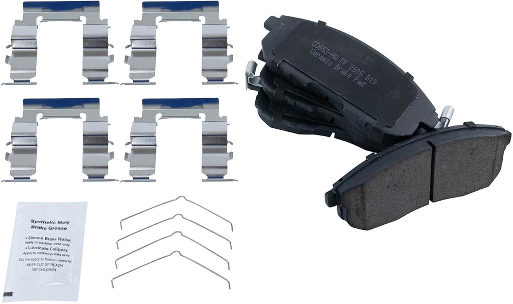 TRQ Performance Front Brake Pad and Rotor Set Ceramic Coated Drilled Slotted Rotors Compatible with 1996-1999 Infiniti I30 1989-1999 Nissan Maxima