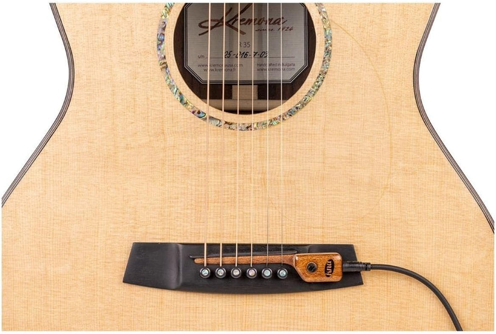 KNA SG-2 Bridge-Mounted Piezo Pickup for Acoustic, Steel-String Guitar – Natural Tone, Lightweight, Detachable, Volume Control, Singer Songwriter, Open Mic, No-Battery, Easy No-Mod Installation