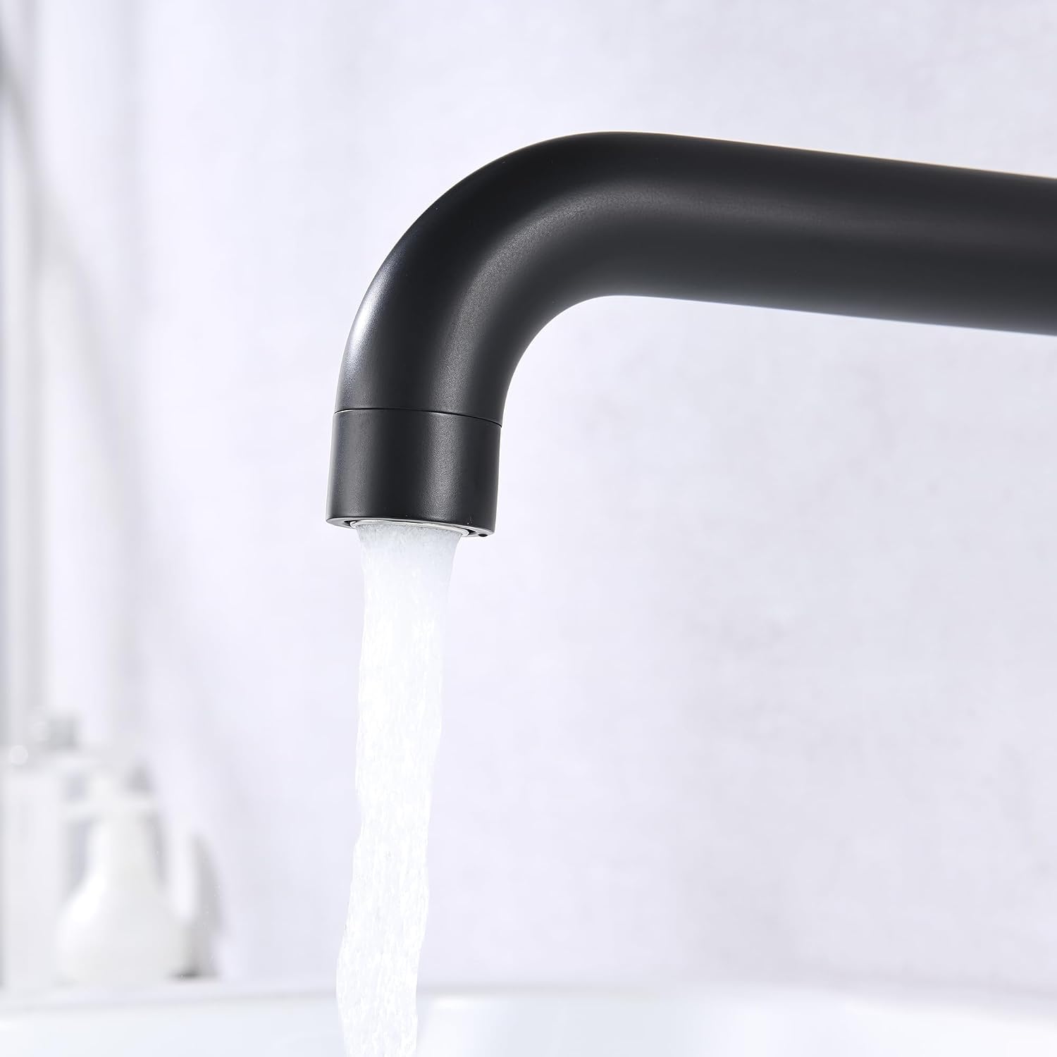 SUMERAIN Wall Mount Tub Faucet with 2 Cross Handles Black and Gold, Long Spout Reach High Flow