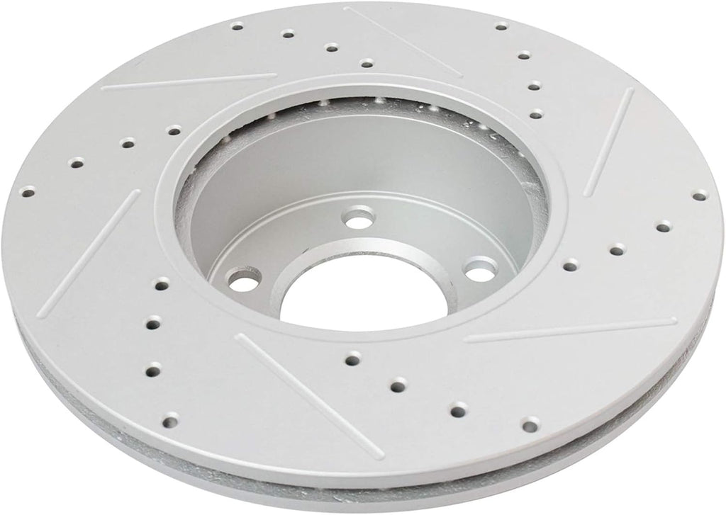 TRQ Performance Front Ceramic Brake Pad and Rotor Set Drilled Slotted Coated Compatible with 14-16 BMW 228i with 312 mm Diameter Front Rotors 17-20 BMW 430i Gran Coupe xDrive 14-18 328d xDrive