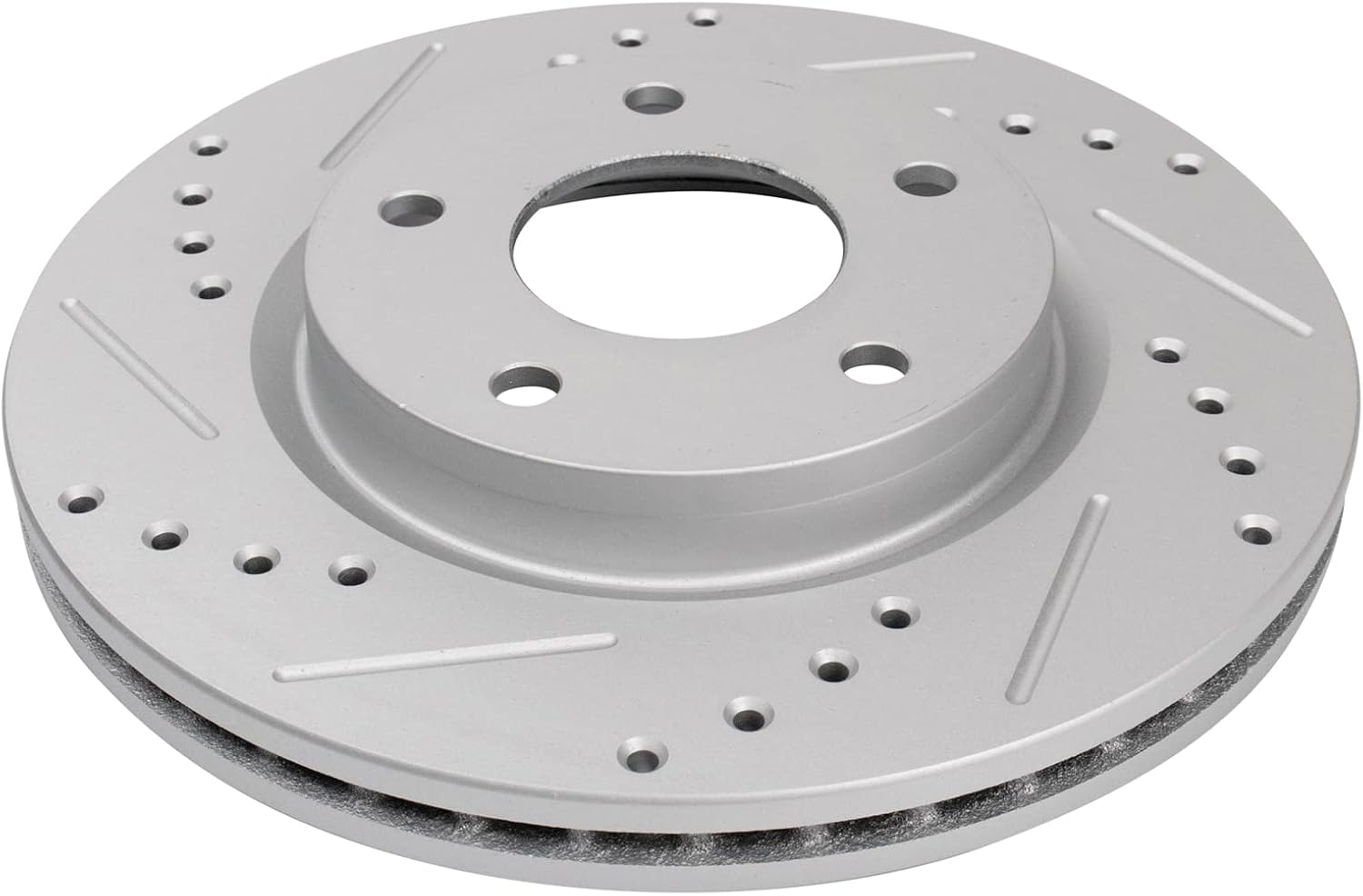 TRQ Performance Front Brake Pad and Rotor Set Ceramic G Coated Drilled Slotted Vented Rotors Compatible with 2013-2019 Nissan Sentra