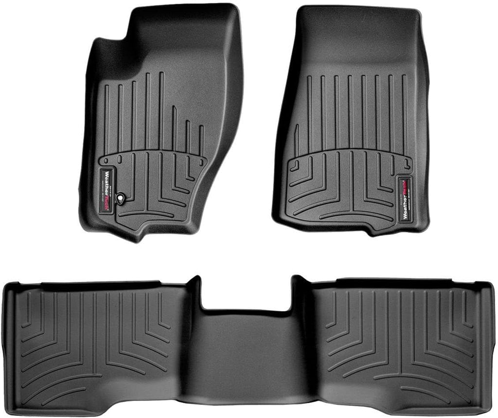 WeatherTech Custom Fit FloorLiners for Jeep Commander, Grand Cherokee, 1st & 2nd Row (44013-1-2), Black