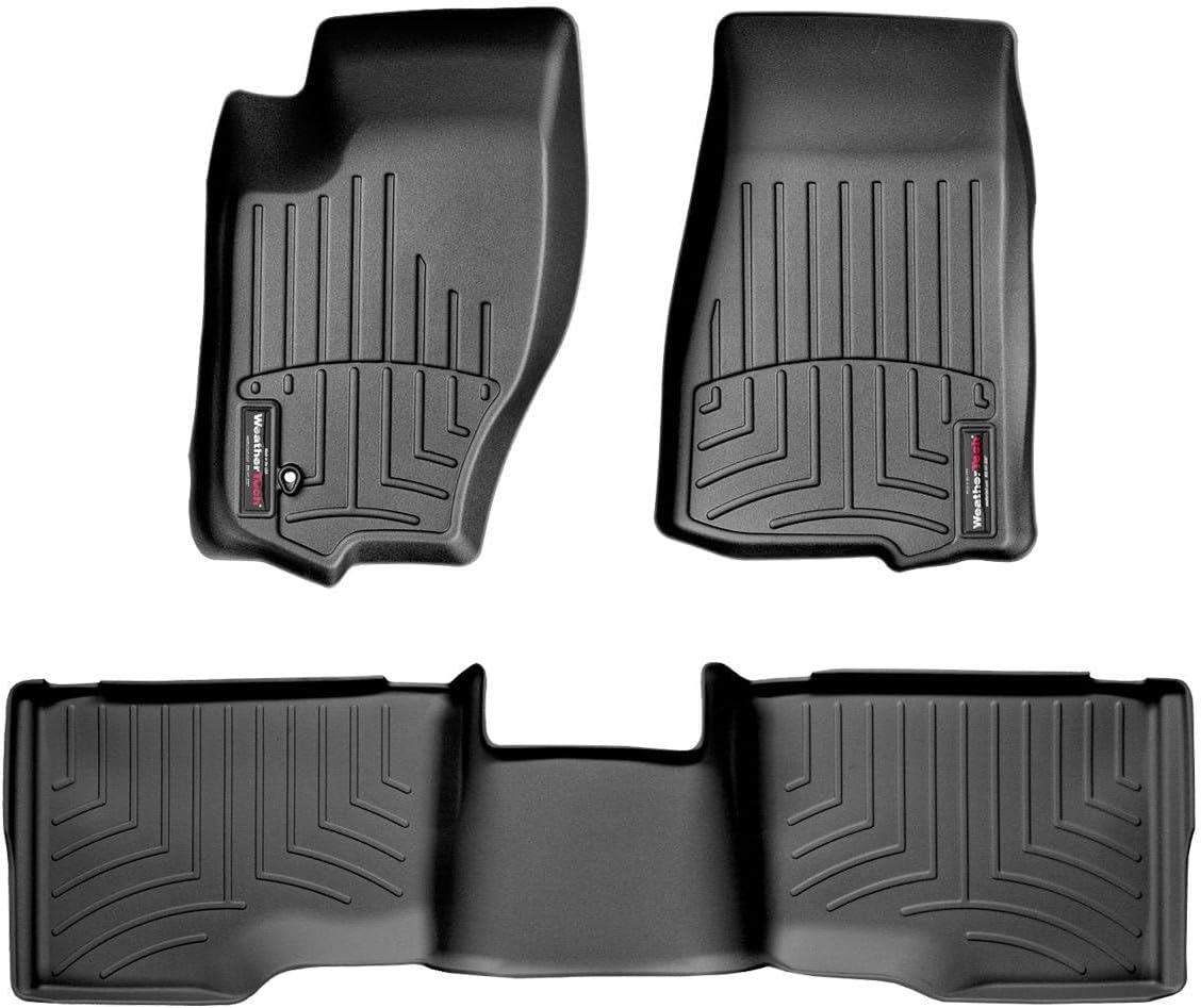 WeatherTech Custom Fit FloorLiners for Jeep Commander, Grand Cherokee, 1st & 2nd Row (44013-1-2), Black