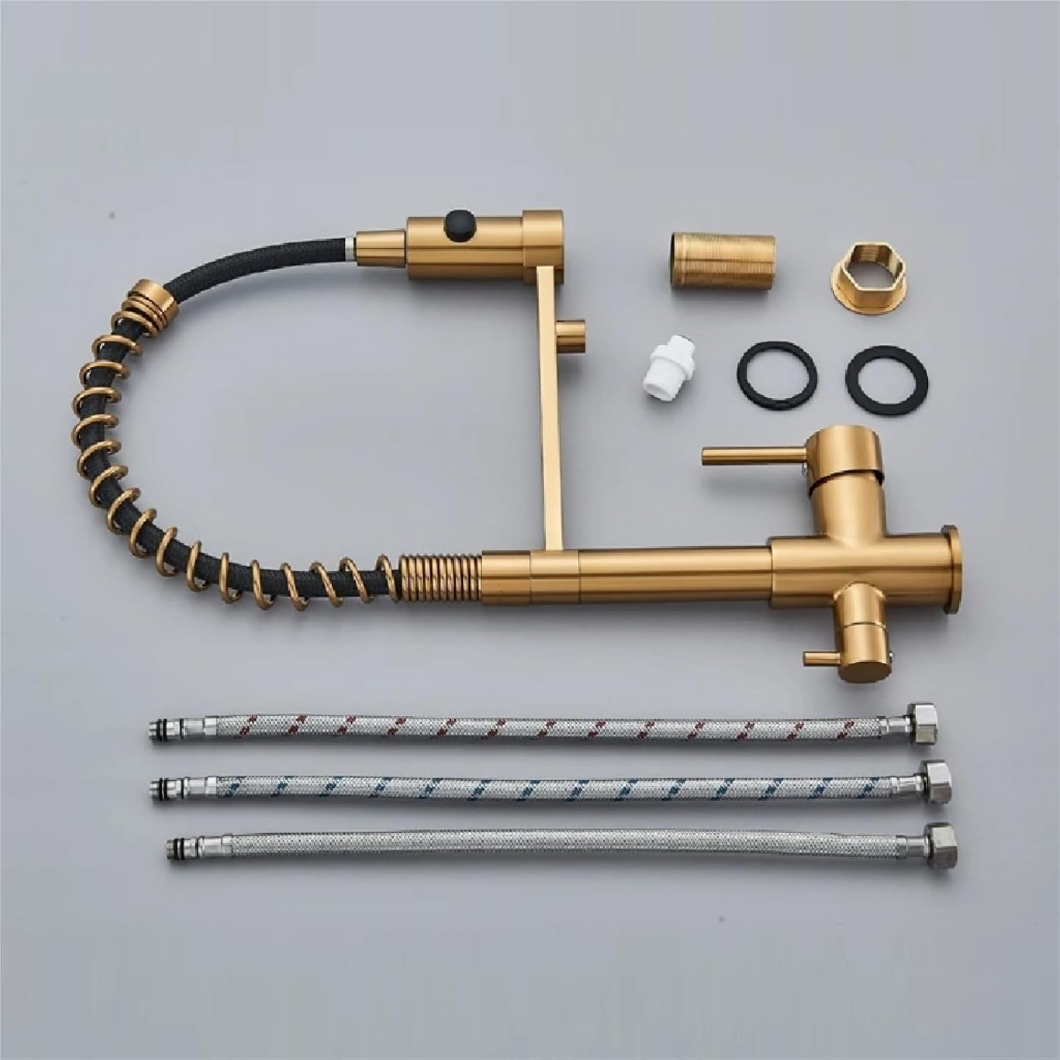 Filtered Kitchen Faucet Pure Drinking Water Brass Kitchen Tap Daul Spout Water Purifier Faucet(Brushed Gold)