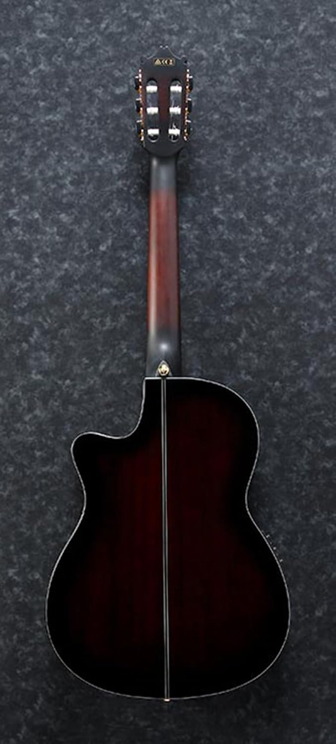 Ibanez GA35TCE Classical Acoustic-Electric Guitar - Dark Violin Sunburst High Gloss Bundle with Case, Tuner, Strap, Strings, Picks, Austin Bazaar Instructional DVD, and Polishing Cloth