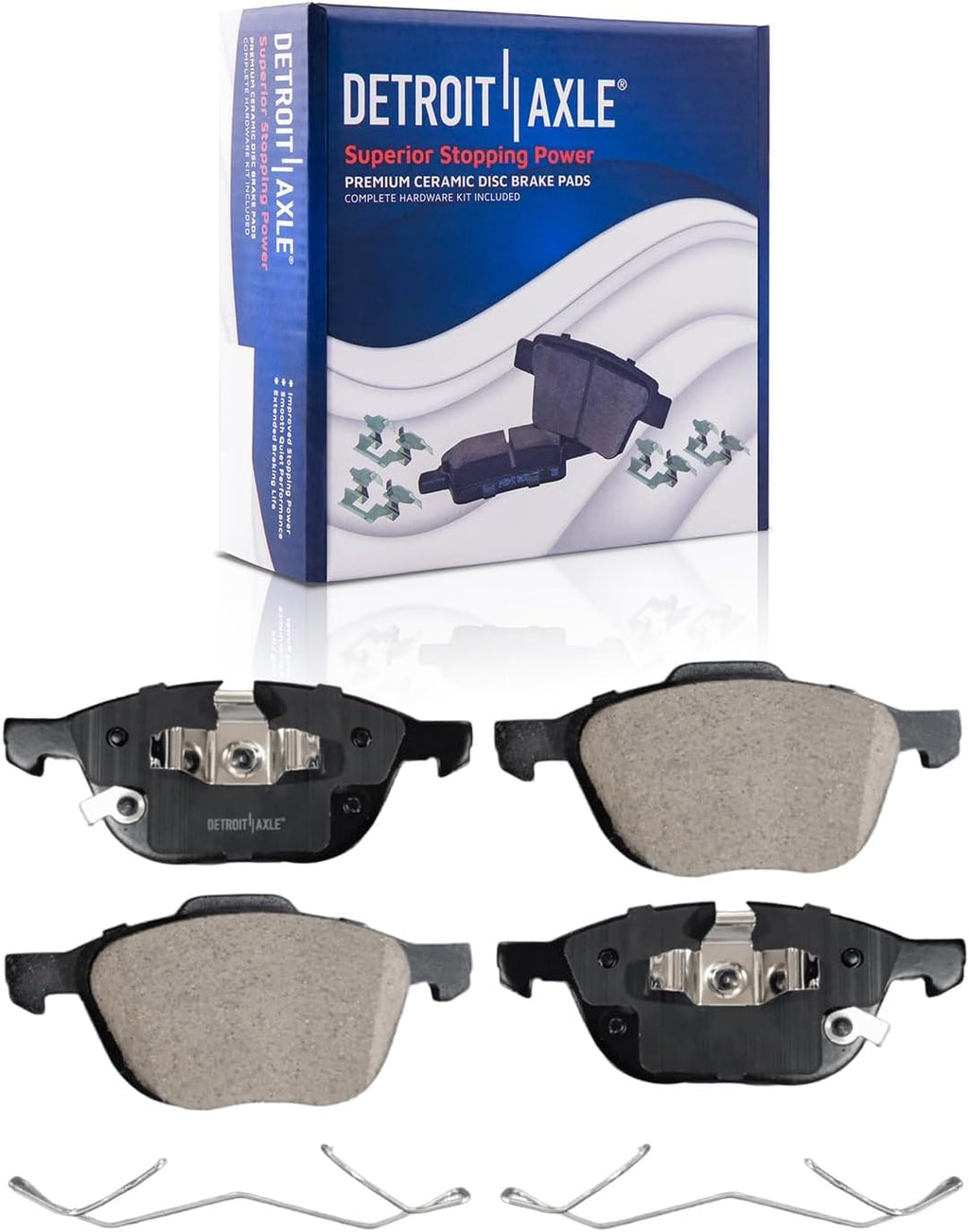 Detroit Axle - Brake Kit for 2018-2022 Ford EcoSport, Drilled and Slotted Disc Brake Rotors Ceramic Brakes Pads 2019 2020 2021 Replacement: 11.81' inch Front and 10.67' inch Rear Rotor