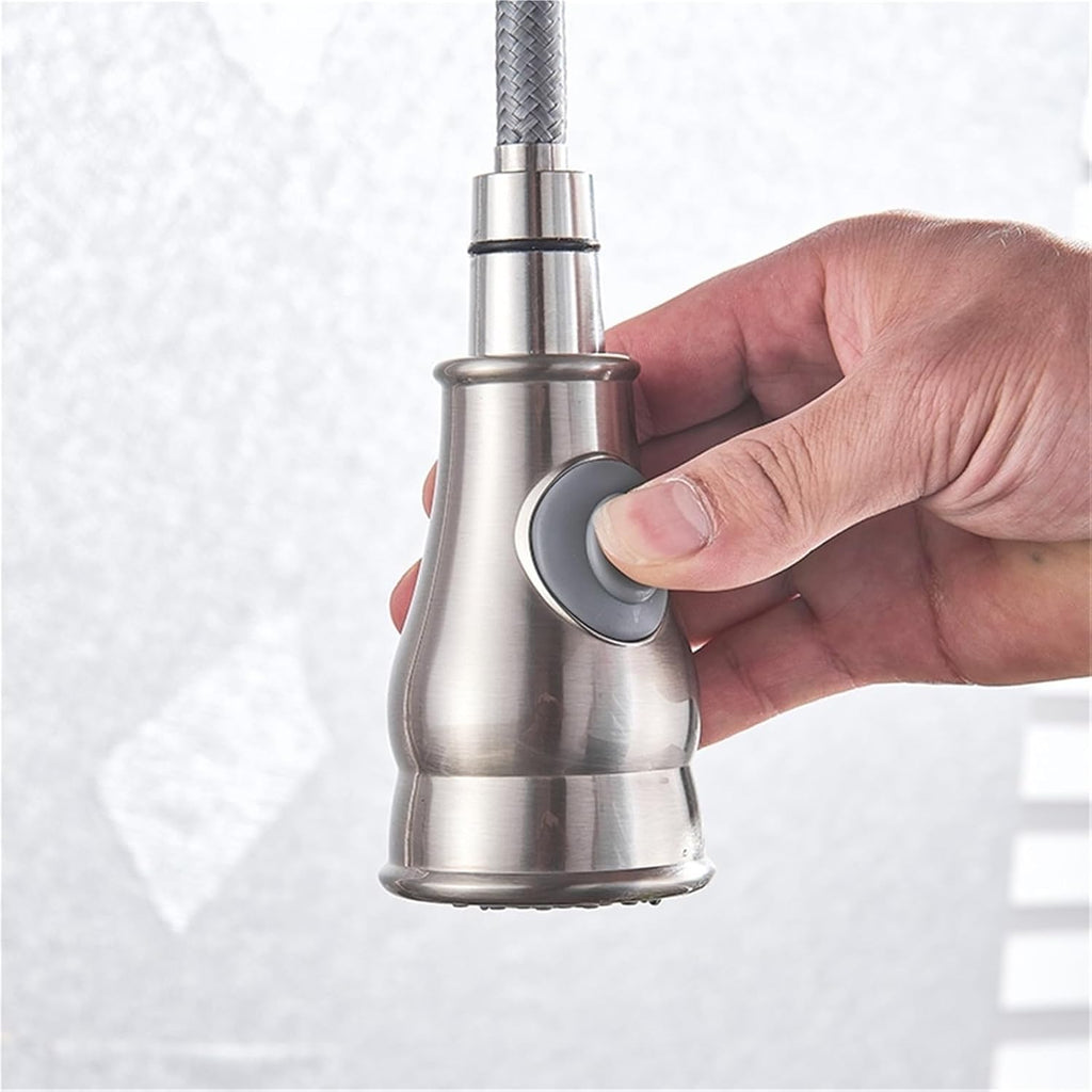 360 Rotation Pull-Out Kitchen Faucet - Hot and Cold Water Sink Mixer Tap for Kitchen(Brush Nickel)