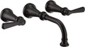 Moen TS44104BL Colinet Traditional Lever Handle Wall Mount Bathroom Faucet Trim, Valve Required, Matte Black