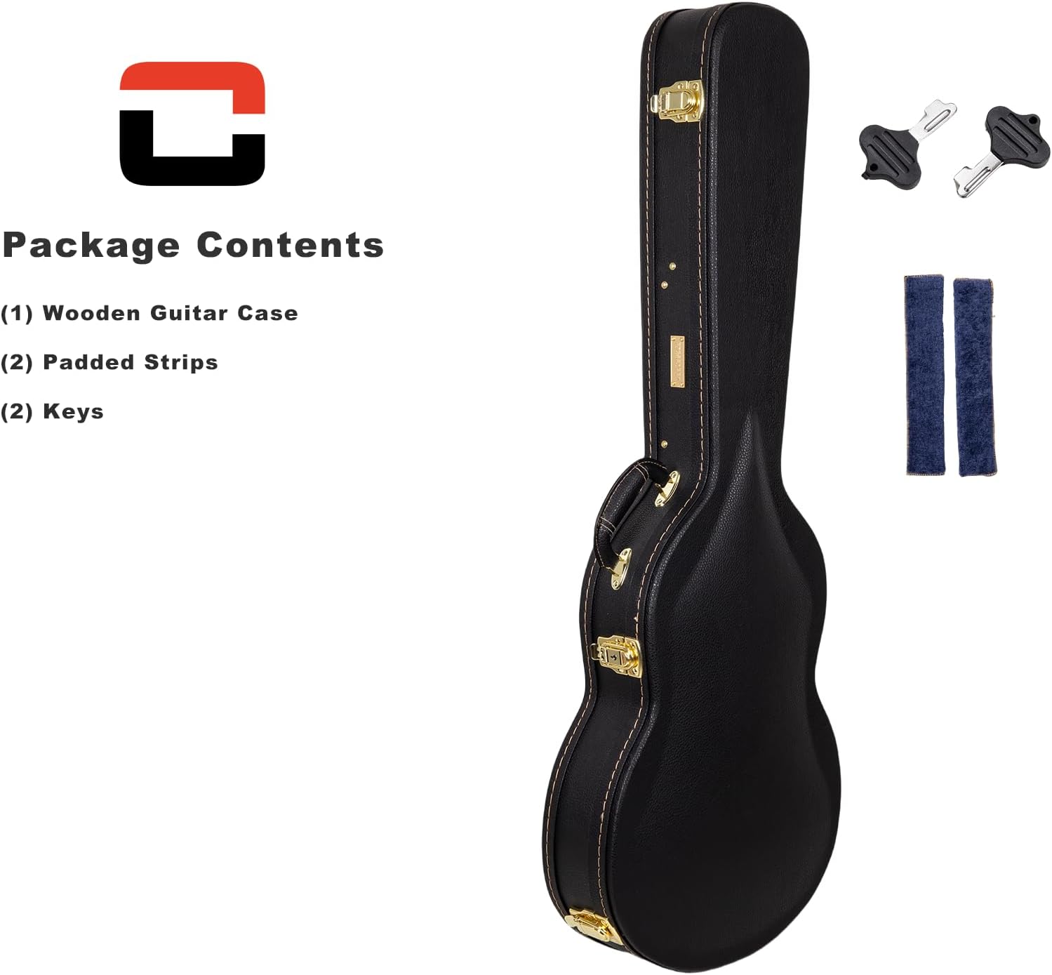 Crossrock 13' Archtop Guitar Case for Gretsch Jet/Penguin/Chris Rocha | Wooden Hardshell, Lock, Storage, Left & Right-Hand Compatible – Black (CRW620JA13BK)