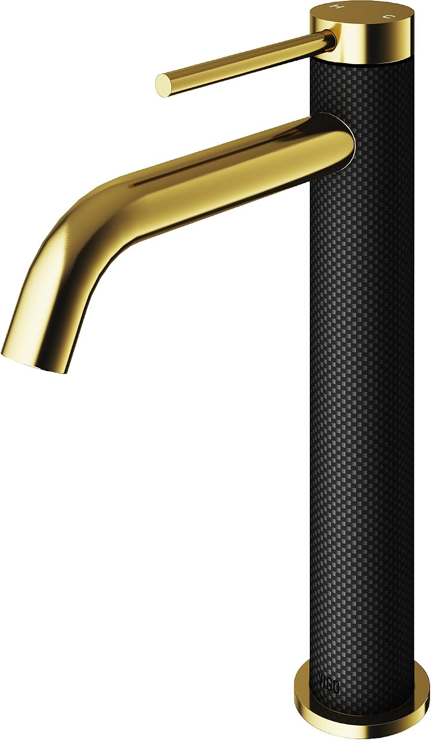 VIGO Lexington Single-Handle Single-Hole Mount Vessel Bathroom Sink Faucet, 10-Inch, Matte Brushed Gold, Modern Design, Solid Brass, 1.2 GPM WaterSense & Ceramic Disc Valve, Corrosion-Resistant