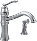 Moen 7245C Belfield Traditional One Handle High Arc Kitchen Faucet with Side Spray and Optional Deckplate Included, Chrome