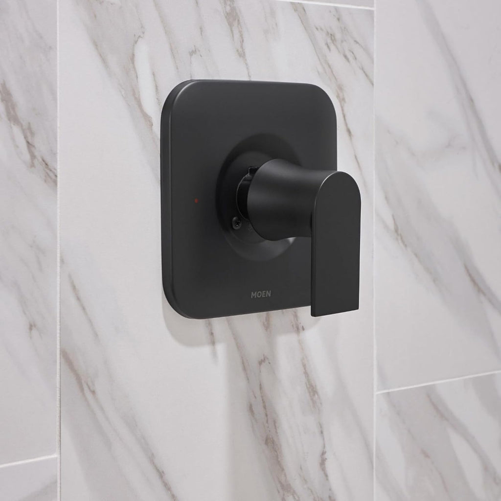 Moen Genta LX Matte Black Pressure Balancing Modern Shower Lever Handle, Posi-Temp Valve Required, T2471BL (Pack of 3)