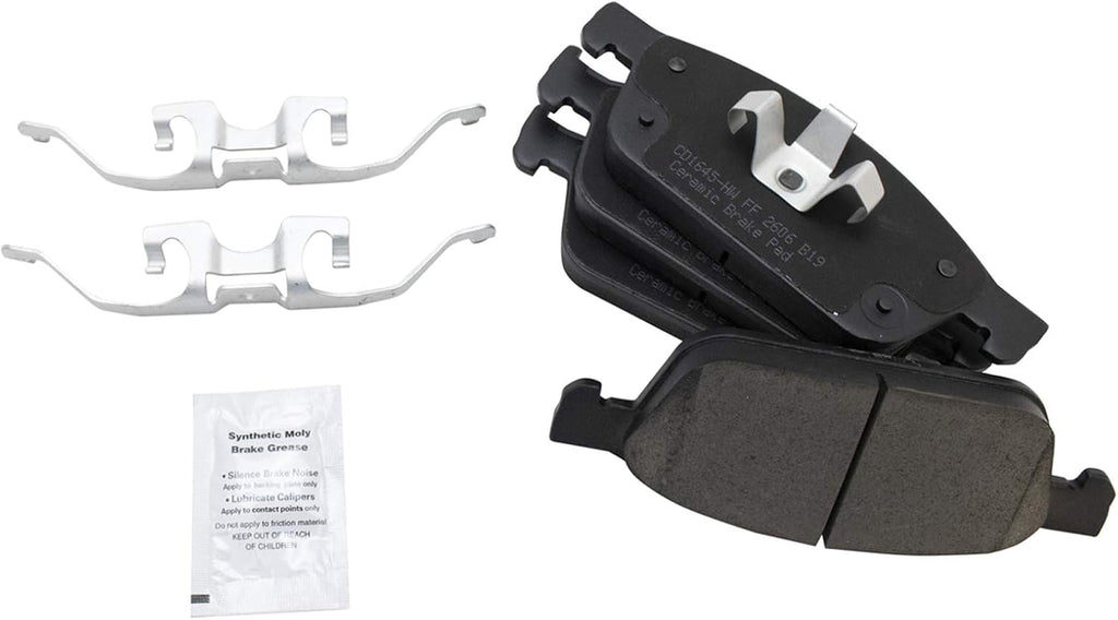TRQ Performance Front Brake Pad and Rotor Set Ceramic Coated Drilled Slotted Rotors Compatible with 2013-2017 Ford Escape 2014-2018 Transit Connect