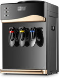 GRFIT hot Water dispensers Household Drink Dispenser Three Taps Warm Ice Warm Water Dispenser Drink Dispenser Home Gadgets Water Bottle Instant hot Water Dispenser (Color : Gold ice hot)