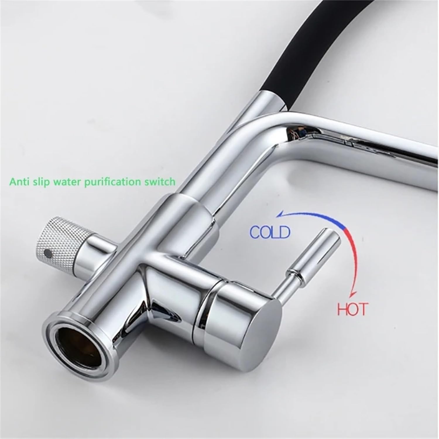 Filter Kitchen Faucet Dual Spout Drinking Water Faucet Mixer 360 Degree Rotation Hot Cold Water Tap(Golden)