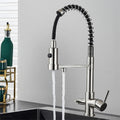 Filtered Kitchen Faucet Pure Drinking Water Brass Kitchen Tap Daul Spout Water Purifier Faucet(Matte Black)