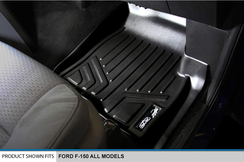 SMARTLINER Custom Fit Floor Mats 2 Row Liner Set for 2011-2014 Ford F-150