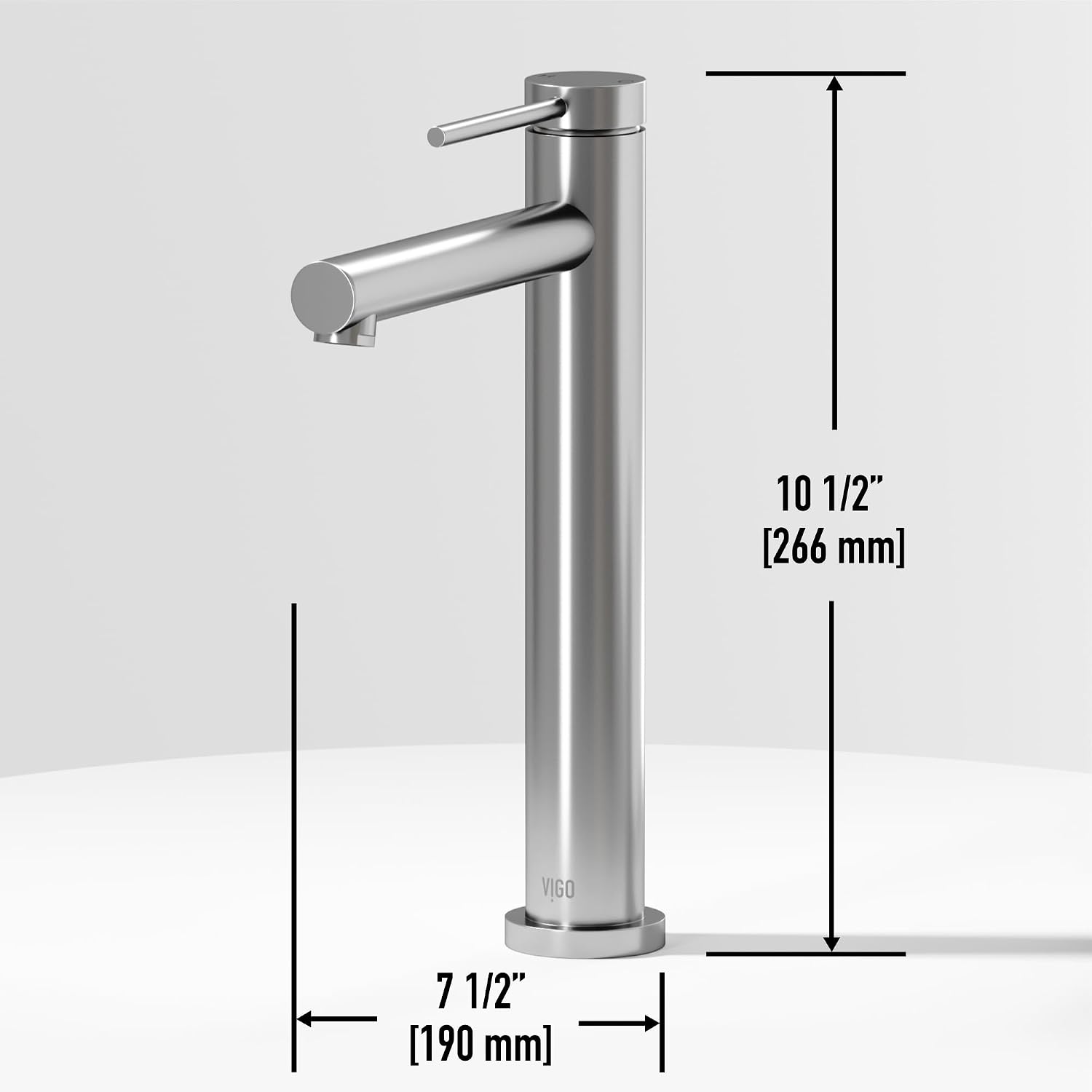 VIGO Jewel Single-Handle Single-Hole Mount Bathroom Sink Bathroom Sink Faucet, 11-Inch, Brushed Nickel, Modern Design, Solid Brass, 1.2 GPM WaterSense & Ceramic Disc Valve, Corrosion-Resistant