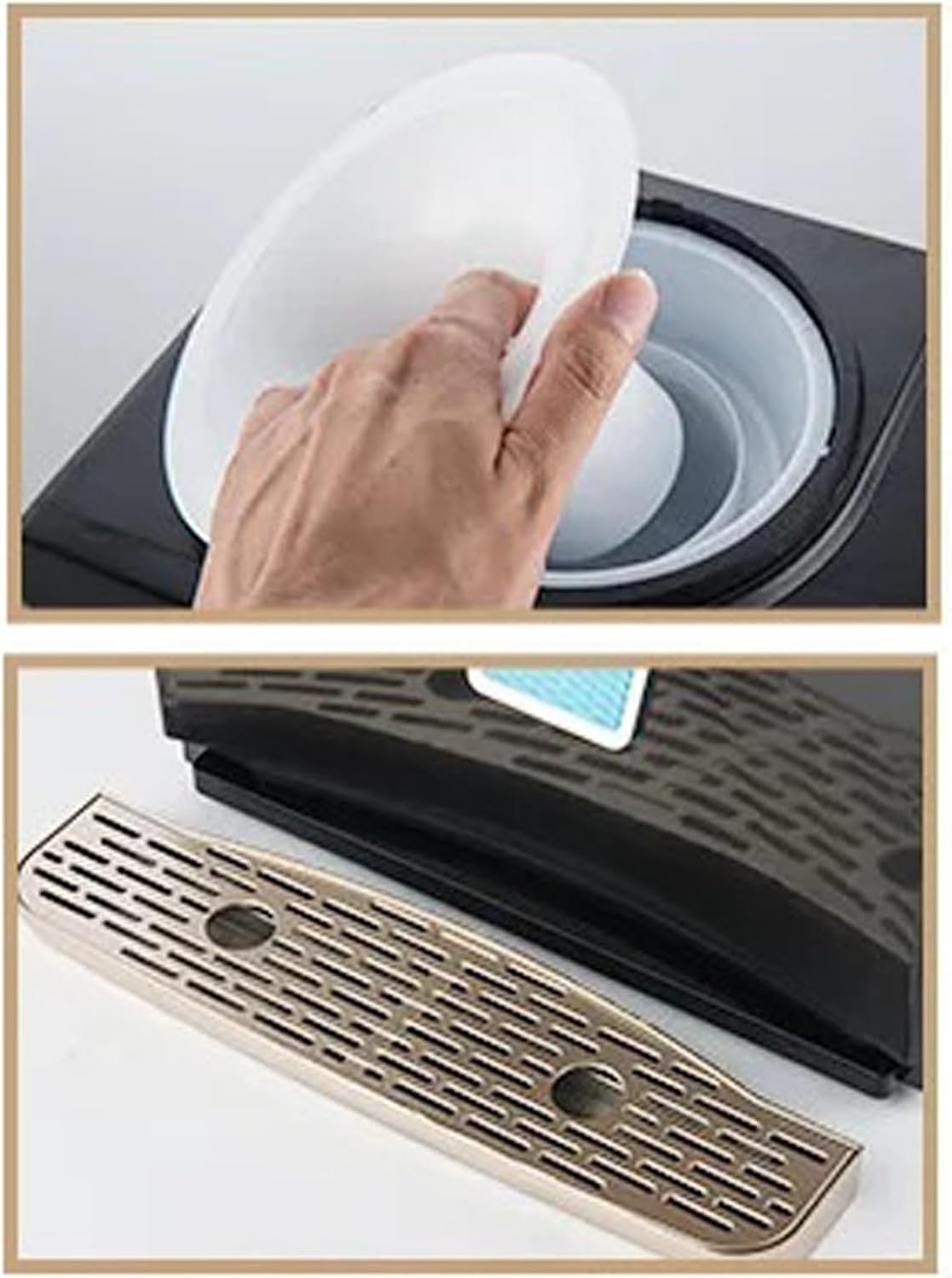 GRFIT hot Water dispensers Household Drink Dispenser Three Taps Warm Ice Warm Water Dispenser Drink Dispenser Home Gadgets Water Bottle Instant hot Water Dispenser (Color : Gold ice hot)