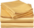 Pure 1000 Thread Count Egyptian Cotton- Sateen Weave- Olympic Queen(66' X 80') Gold Sheet Set - 4-Piece 14'-18' Inches Standard Drop Length Elastic Bounded