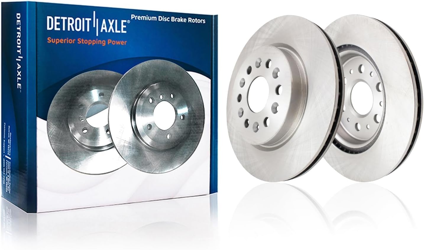 Detroit Axle - Brake Kit for 2018-2020 Buick Enclave 2017-2020 Cadillac XT5, 2020 XT6, Disc Brakes Rotors Ceramic Brake Pads with Hardware Replacement : 13.58' inch Front & 12.40' inch Rear Rotors