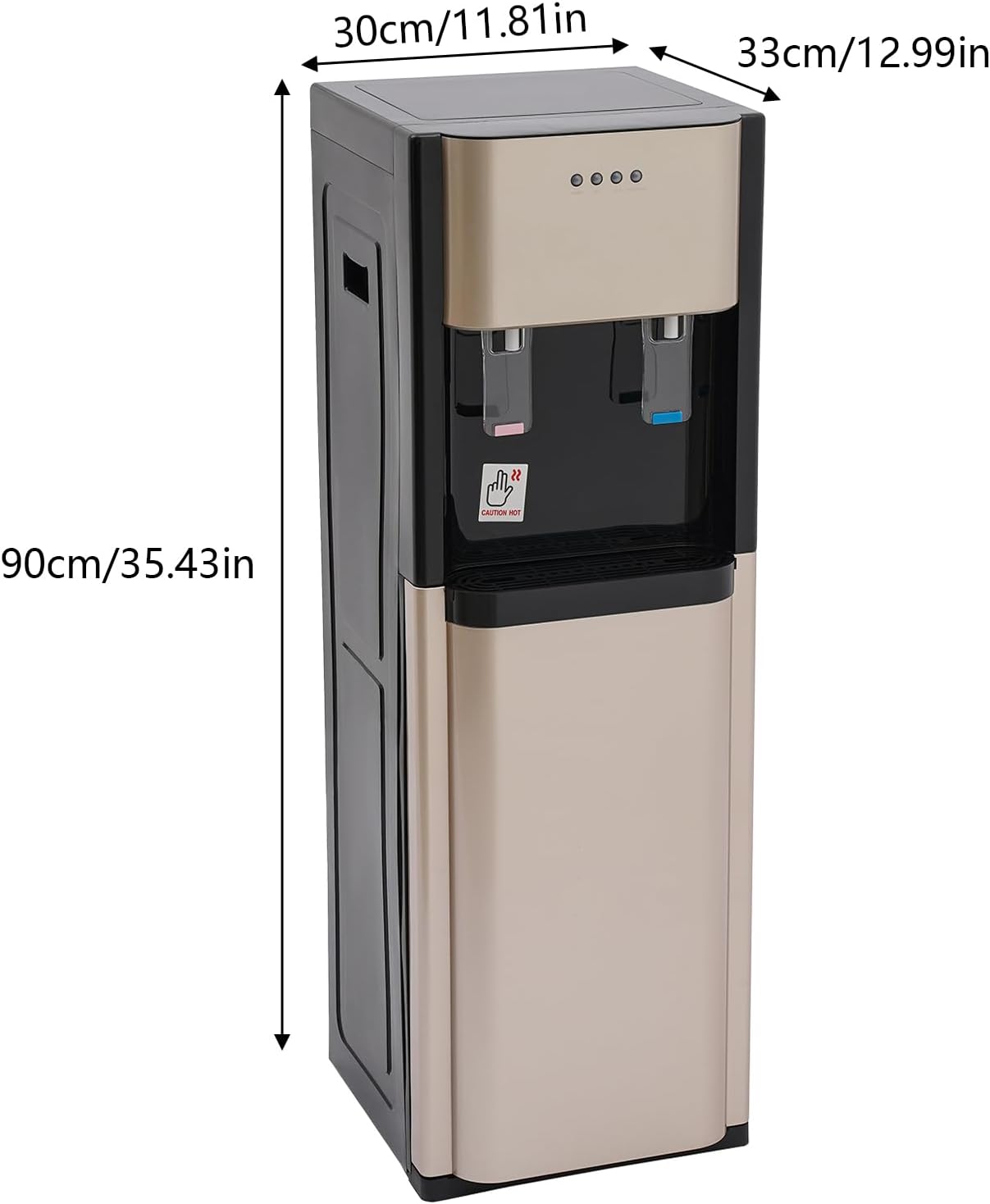 Bottom Loading Water Dispenser, Hot & Cold Water Dispenser for 5.28 Gal and Below Bottle, 450W Heating/70W Cooling, 110V