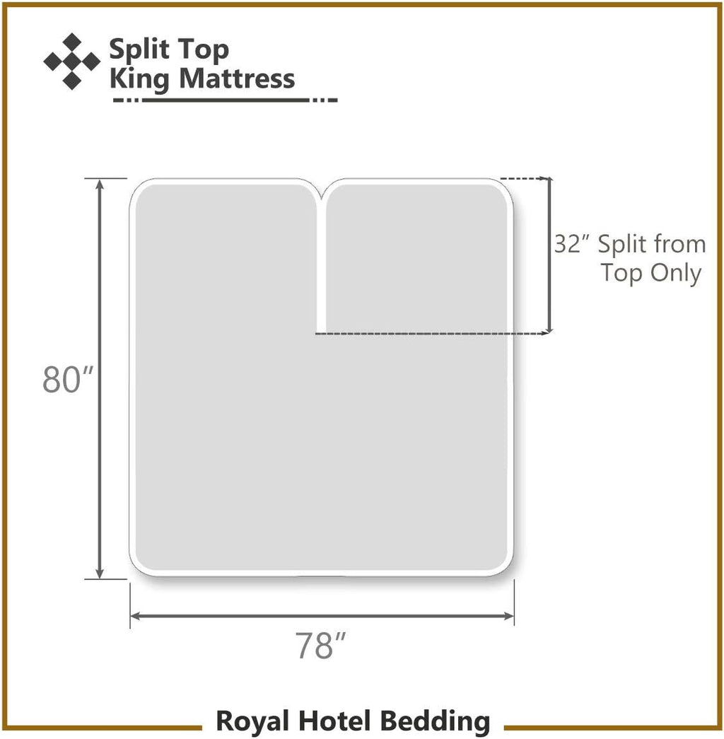 Royal Hotel Bedding Abripedic Crispy Percale Sheets, 300-Thread-Count, 4PC Solid Sheet Set, 100% Cotton, Up to 18 Inch Deep Pocket, Top Split King, White
