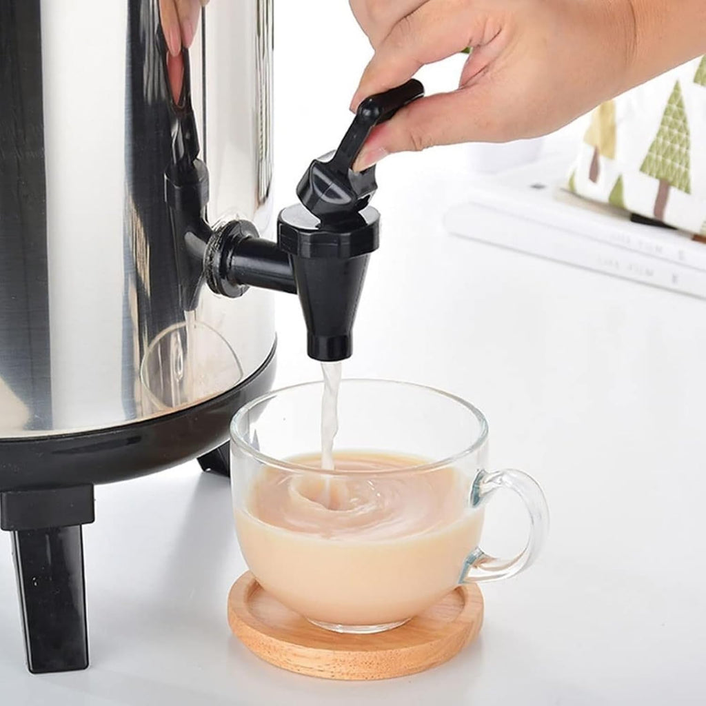Hot Water Dispenser with Faucet,Stainless Steel Catering Urn, Thermostat Water Boiler 6L/8L/10L/12L, Commercial Coffee Urn Insulated Barrel, Insulated for 10-12 Hour,Black,6L
