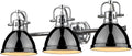 Golden Lighting 3602-BA3 CH-BK Duncan Bath Fixture, Chrome with Black Shades