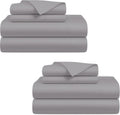 Bluemoon Homes Egyptian Cotton Sheets King Size Pack of 2-4 Piece Sheet Set All Around Elastic 18' Deep Fitted Sheet, Extra Soft Bed Sheets - Light Grey King Bedding Set
