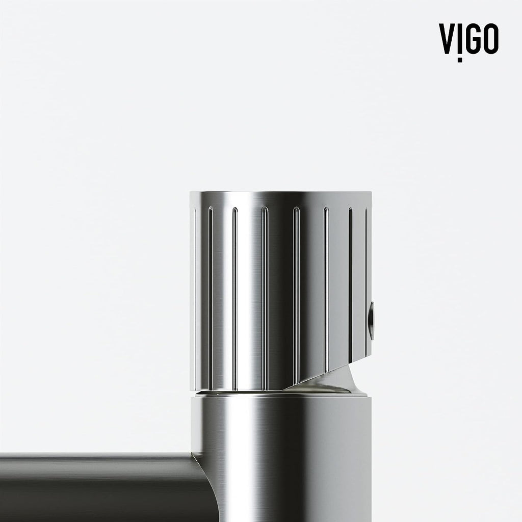 VIGO Ashford Single-Handle Single-Hole Mount Vessel Bathroom Sink Faucet, 11-Inch, Brushed Nickel, Modern Design, Solid Brass, 1.2 GPM WaterSense & Ceramic Disc Valve, Corrosion-Resistant